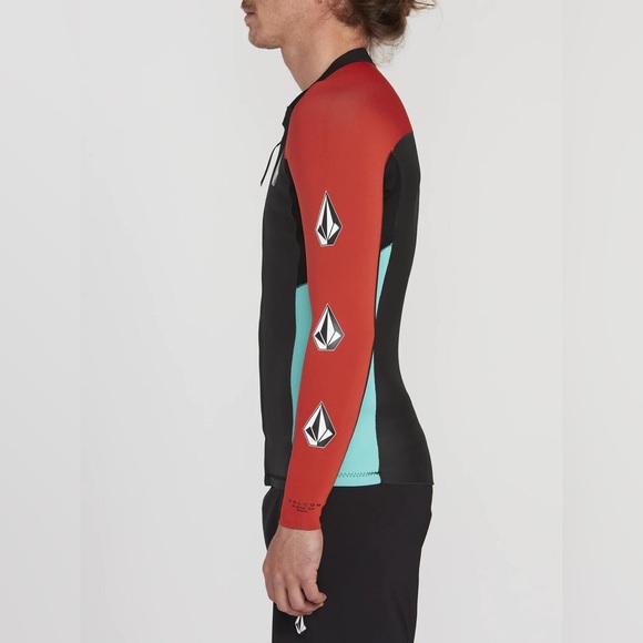 Volcom | Neoprene Stone Zip Wetsuit Top Jacket 50 UV in Black Size L Large - Picture 3 of 11
